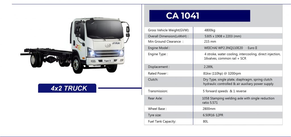 CA 1041 4x2 TIGER V SERIES